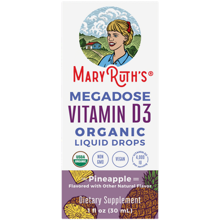 MaryRuths Megadose Vitamin D3 Organic Liquid Drops box front
