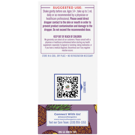 Directions for MARYRUTHS Megadose Organic Vitamin D3 Liquid Drops Pineapple