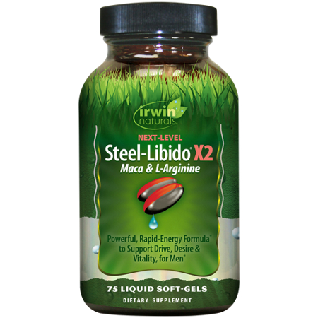 Irwin Naturals Next-Level Steel-Libido X2 soft gels bottle front