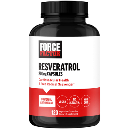 Force Factor Resveratrol 200 MG capsules bottle front