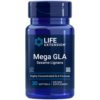 Mega GLA Sesame Lignans - 400MG Gamma-Linolenic Acid  (30 Softgels)