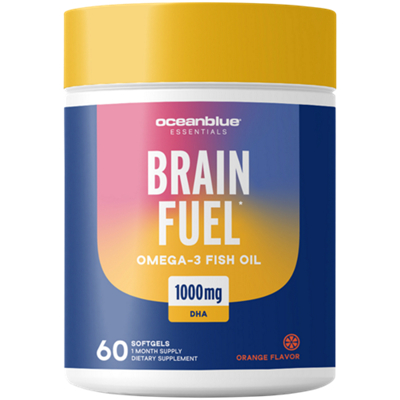 Brain Fuel Omega-3 Fish Oil - 1,000mg of DHA - Orange (60 Softgels)