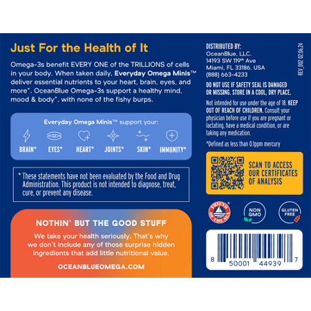 Directions for Ocean Blue Everyday Omega Omega-3 Fish Oil Minis 720 MG Omega-3