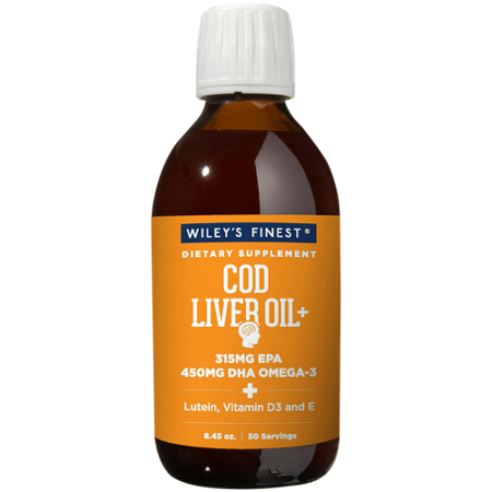 Wileys Finest Cod Liver Oil Plus liquid bottle front