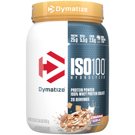 Dymatize ISO100 Whey Protein Isolate Cinnamon bottle