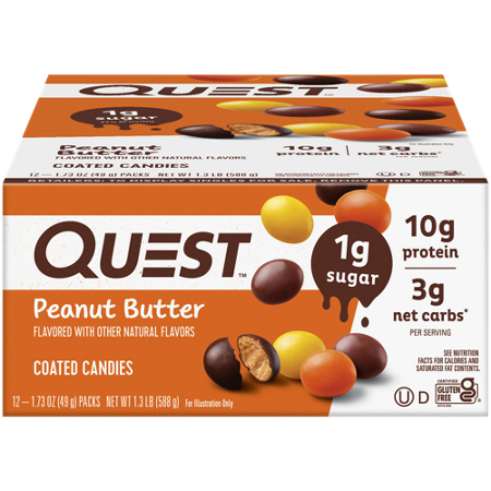 Quest Nutrition Coated Candies Peanut Butter box view 2