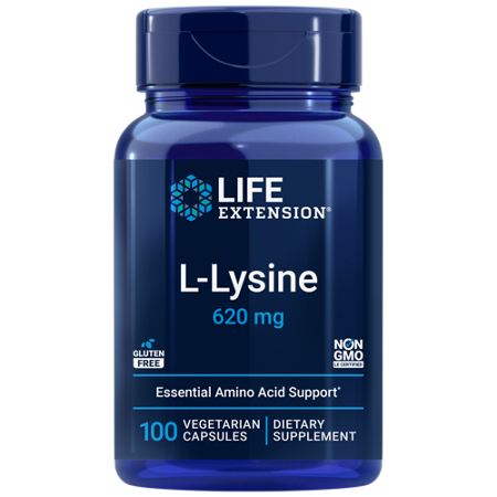 Life Extension L-Lysine 620 MG capsules bottle