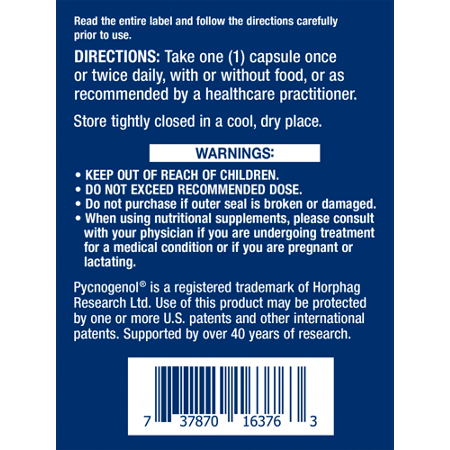Life Extension Pycnogenol Pine Bark Extract Directions