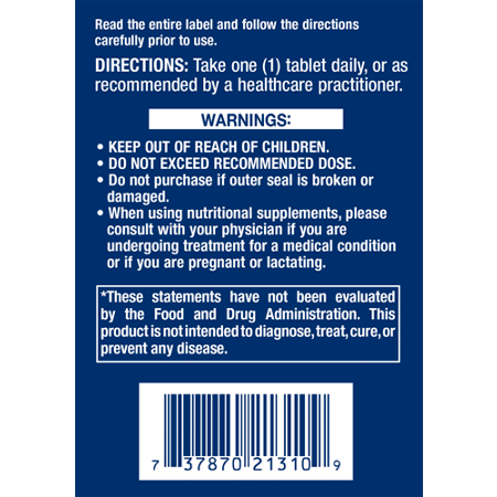 Directions for Life Extension Vanadyl Sulfate Tablets 7.5 MG
