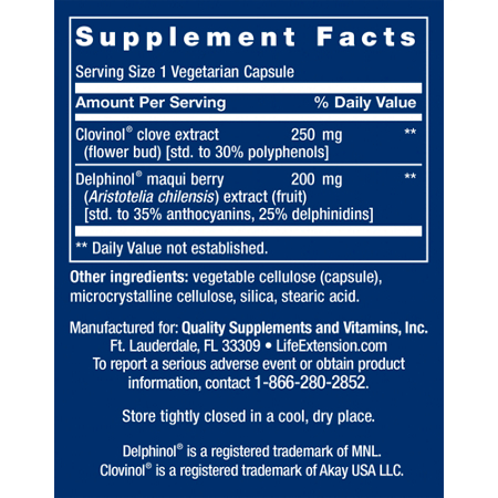 Supplement Facts for Glycemic Guard Capsules