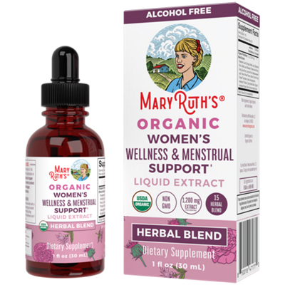 Organic Women's Wellness & Menstrual Support Liquid Extract - Alcohol Free (1 Fl. Oz.)