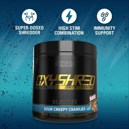 EHP Labs OxyShred Hardcore Thermogenic Fat Burner Sour Creepy Crawlies view 5