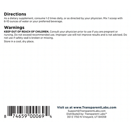 Directions for Transparent Labs Grass-Fed Collagen Peptides