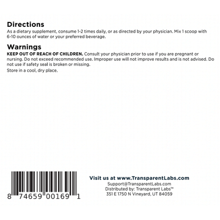 Transparent Labs Collagen Peptides, 11g Collagen Hydrolysate