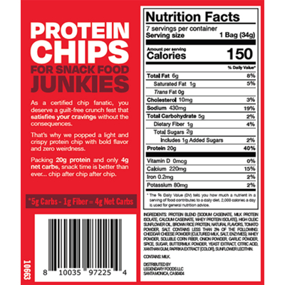 Popped Protein Chips - Pizza (7 Bags)