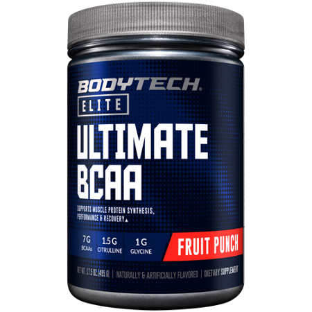 BodyTech Elite Ultimate BCAA fruit punch container front