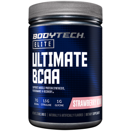 BodyTech Elite Ultimate BCAA Strawberry Kiwi container front