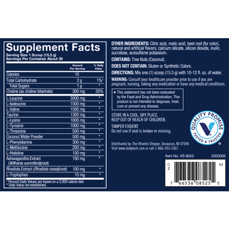 BodyTech Elite Ultimate EAA Supplement Label