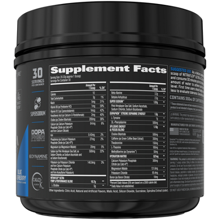 Supplement Facts for GAT Sport Nitra Flex Pre-Workout