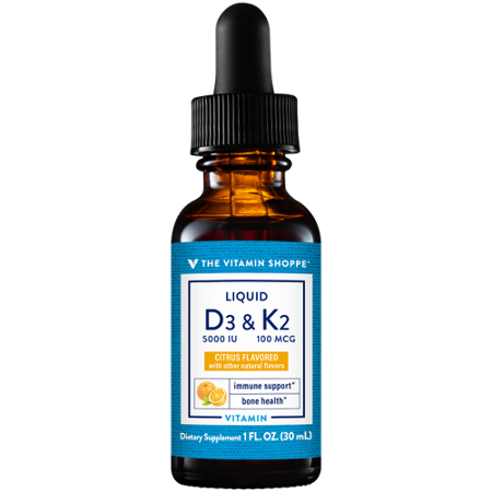 The Vitamin Shoppe Liquid D3 and K2 bottle front