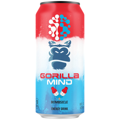 Gorilla Mind Energy Drink - Bombsicle (12 Drinks , 16 Fl Oz. Each)