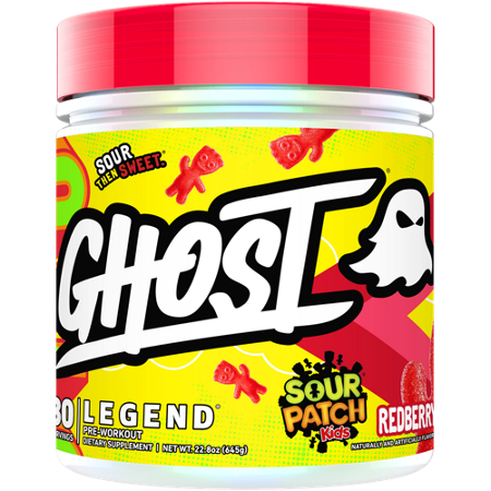 GHOST Legend V4 Pre-Workout SOUR PATCH KIDS REDBERRY container front