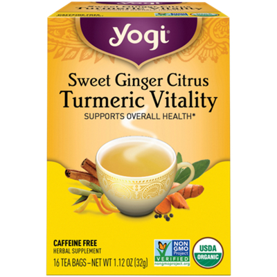 Sweet Ginger Citrus Turmeric Vitality - Caffeine Free (16 Tea Bags)