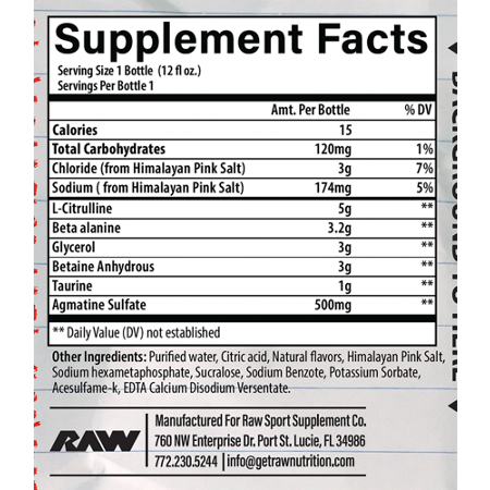 Label for RAW Cbum Series Stimulant-Free Juicy Pumps