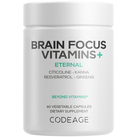 Brain Focus Vitamins+ Premium Nootropic vegetable capsules front