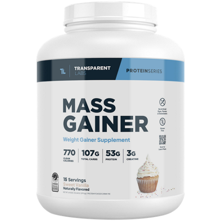 Transparent Labs Mass Gainer Protein Powder container front