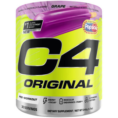 C4 Original Pre-Workout – Popsicle Grape (8.7 Oz. / 30 Servings)