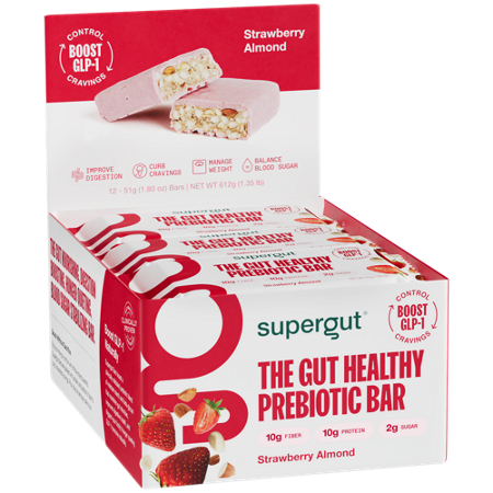 Supergut The Gut Healthy Prebiotic Bar box front