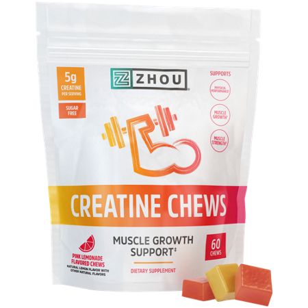 Zhou Nutrition Creatine Chews Muscle Growth Support Pink Lemonade view 2