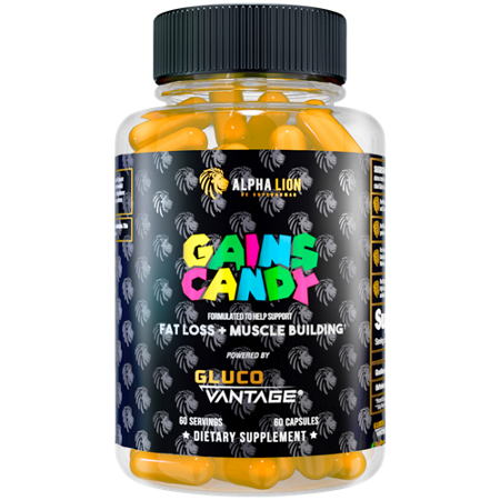 Alpha Lion Gains Candy GlucoVantage bottle front