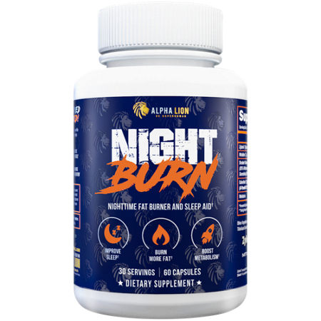 Alpha Lion Night Burn capsules bottle front