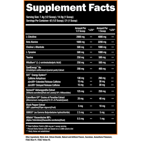 Alpha Lion Superhuman Burn Hulk Juice Supplement Label