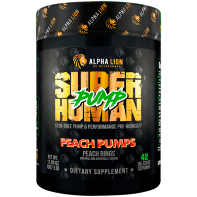 Superhuman Pump – Stim-Free Pump & Performance Pre-Workout – Peach Pumps Peach Rings (12.96 oz./42 Servings)