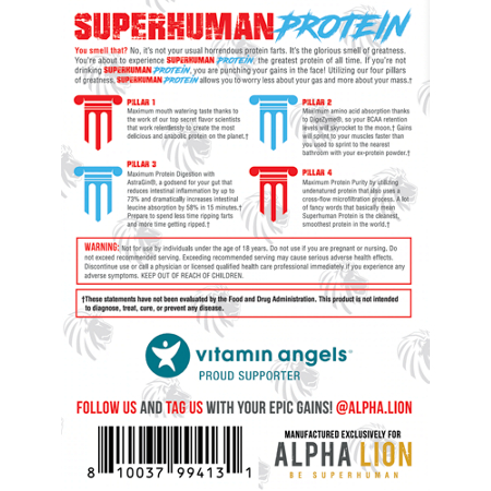 Superhuman 100 Percent Whey Protein Isolate Cocoa Gains alternate view 4