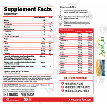 Alpha Lion Superhuman Whey Protein Isolate Label