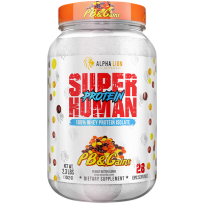 Superhuman 100% Whey Protein Isolate – PB & Gains Peanut Butter Candy (2.03 lbs./28 Servings)
