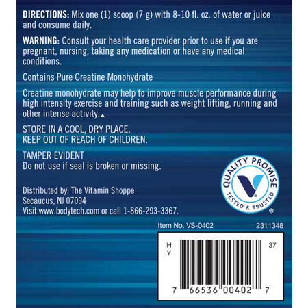 BodyTech Creatine Monohydrate, Cherry Ice Directions