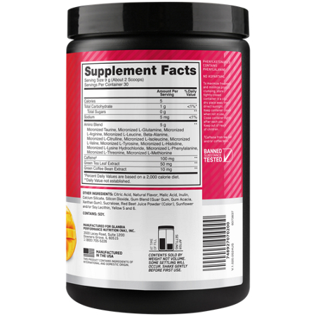 Optimum Nutrition Peach Mango Amino Energy Label