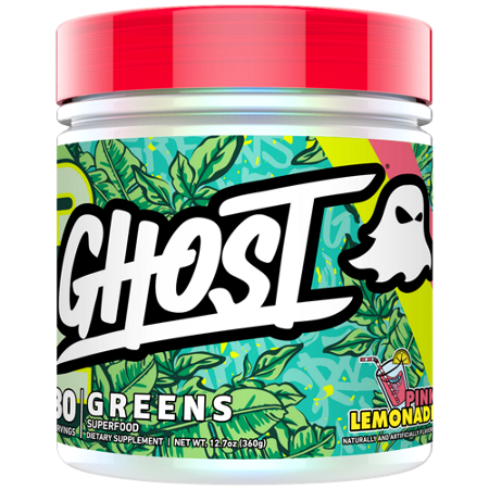 GHOST Greens Superfood Pink Lemonade jar front