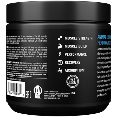 Universal Animal Creatine Monohydrate Chews lemon ice view 4