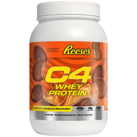C4 Whey Protein Reeses Peanut Butter Chocolate container front