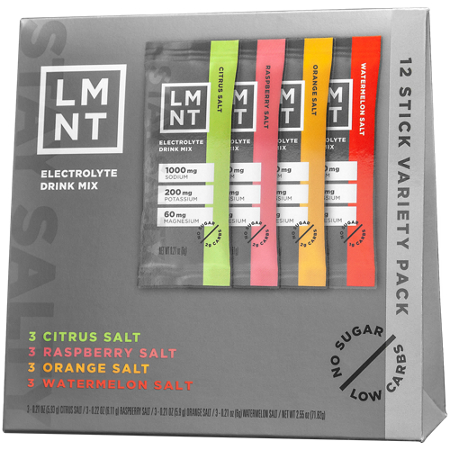 LMNT Zero-Sugar Electrolyte Drink Mix box front