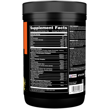 Supplement Facts: Universal Animal Pre-Workout Peach