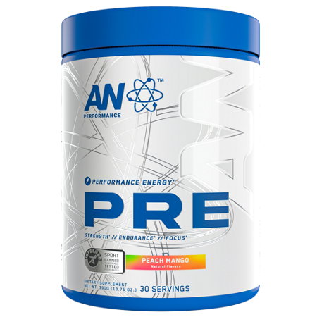 AN PERFORMANCE Energy Pre-Workout Peach Mango container front