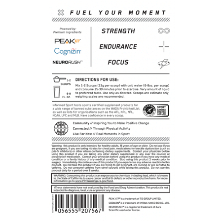 Directions for AN PERFORMANCE Pre-Workout with Zero Caffeine Blue Raspberry