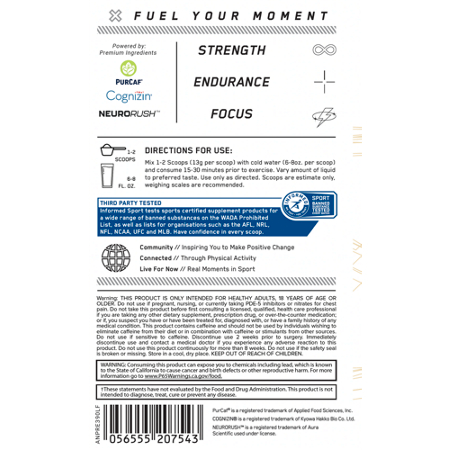 Directions for AN PERFORMANCE Energy Pre-Workout Lemon Freeze